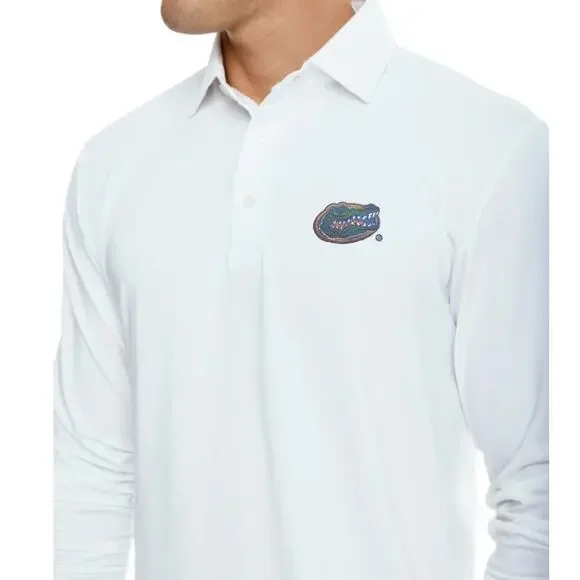 Southern Tide Florida Gators White Ryder PGA Golf Fishing Shirt Mens Large New